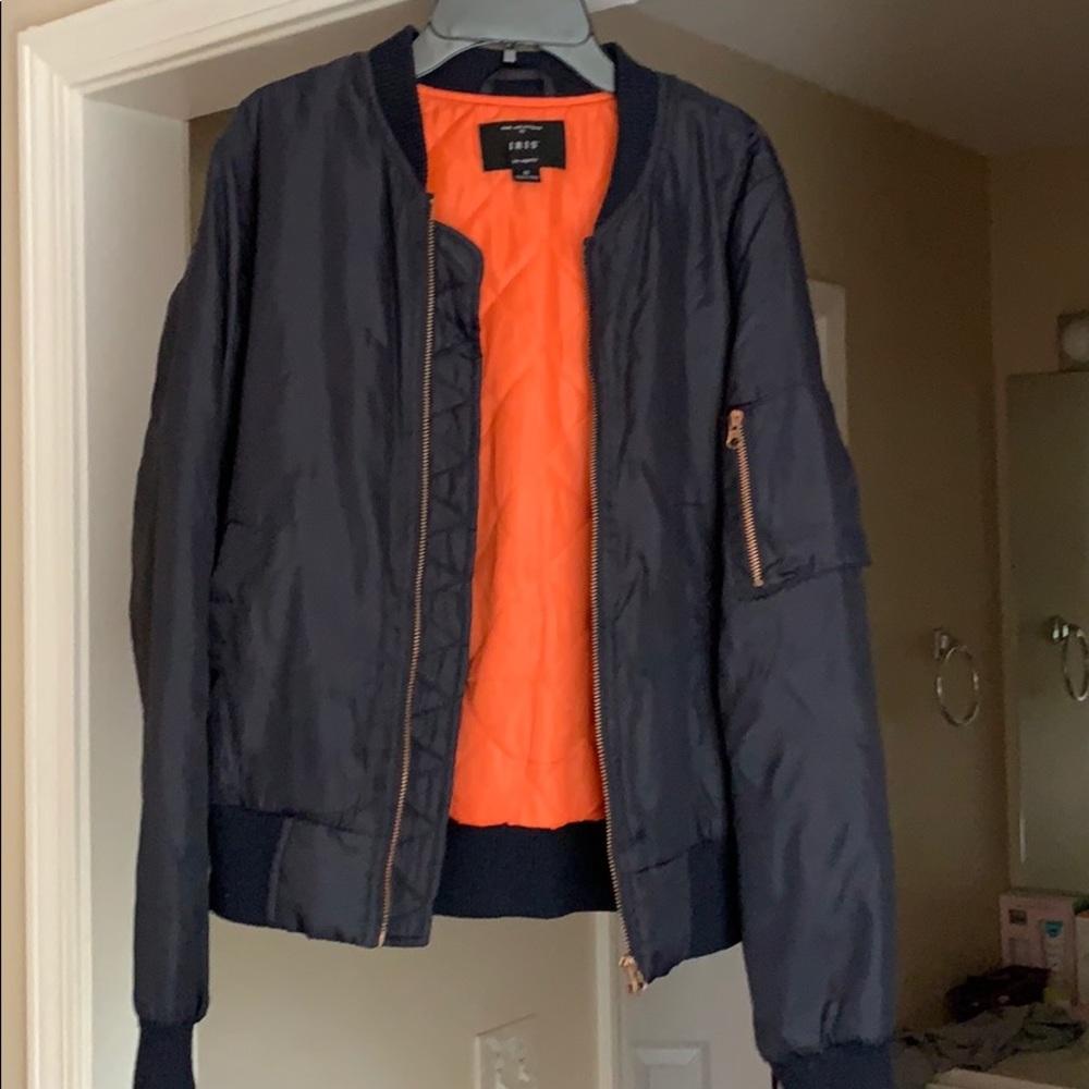 Navy Blue Bomber Jacket